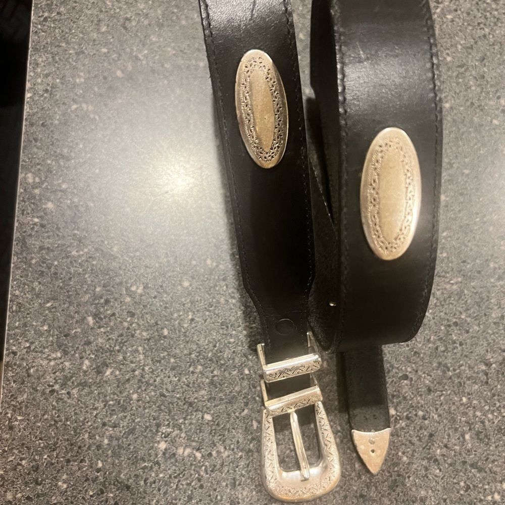 Brighton 39103 Black Leather Belt with Silver Buckle size 34 - Picture 9 of 9